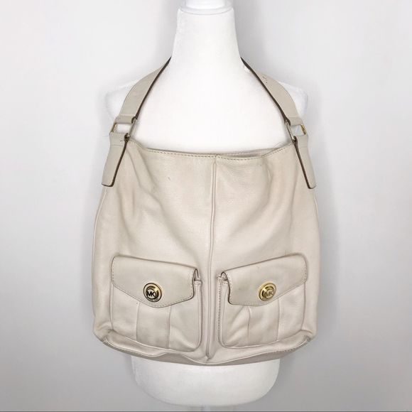 cream leather hobo bag